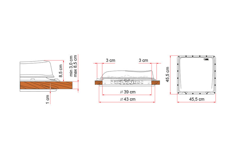 Fiamma Turbovent PolarControl - oblò per camper 40x40cm con ventilatore e termostato - bianco