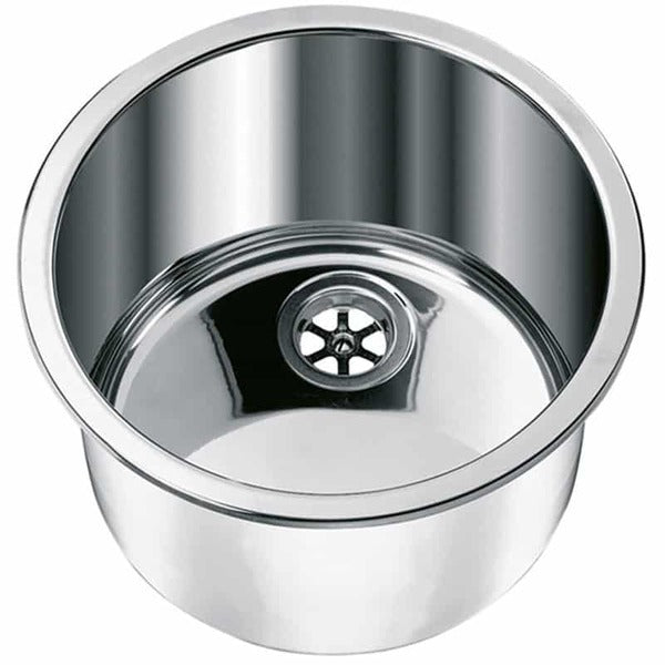 Can Lavabo da incasso in acciaio inox tondo Ø30cm